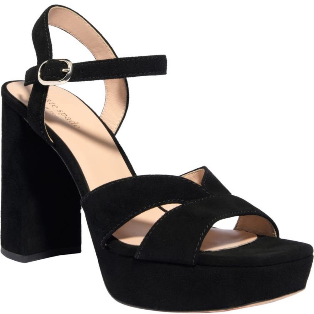Kate Spade - Delight Platform Sandal, True Suede/Black, Women’s 7.5, K0253